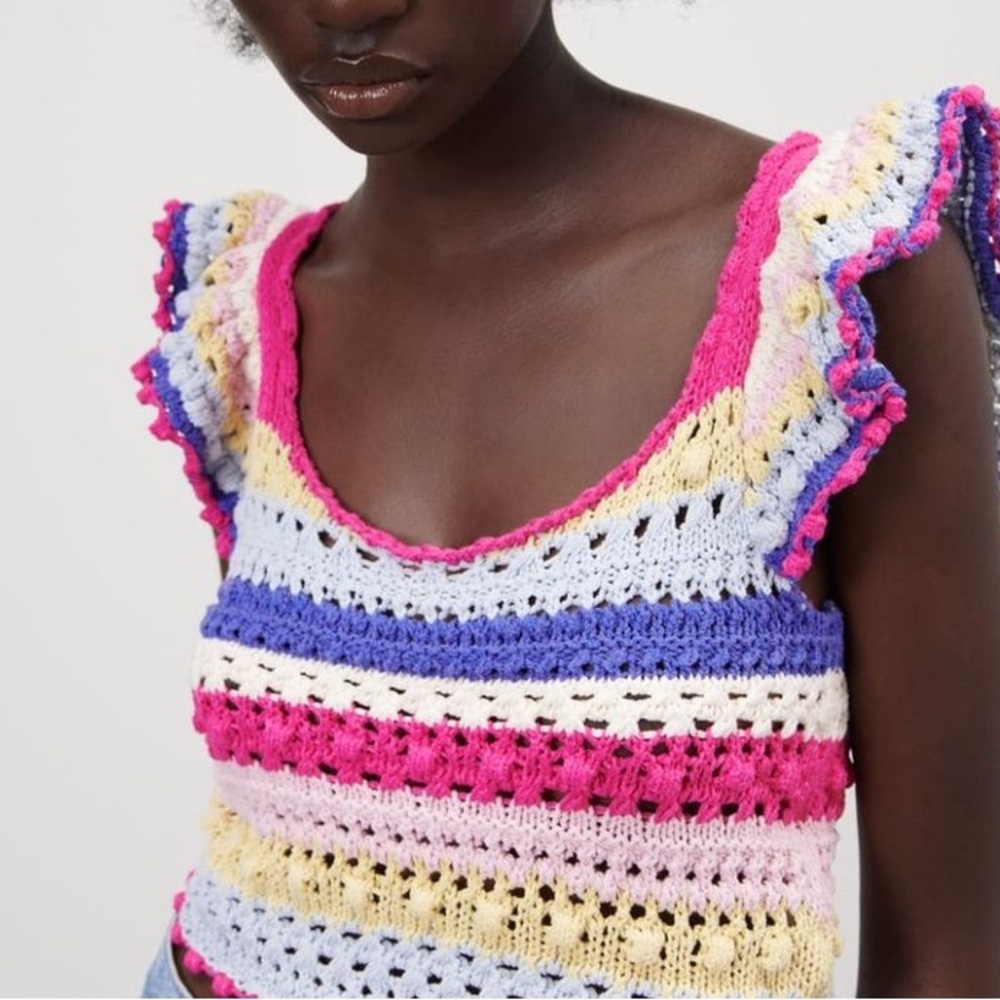 Zara Pink and Purple Crop Top - Worn Once